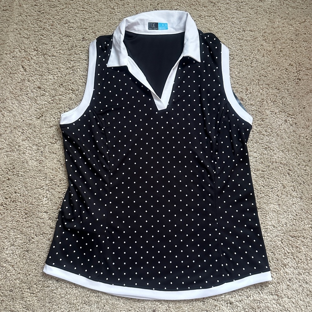 PGA Tour Black and White Dot Tank Top